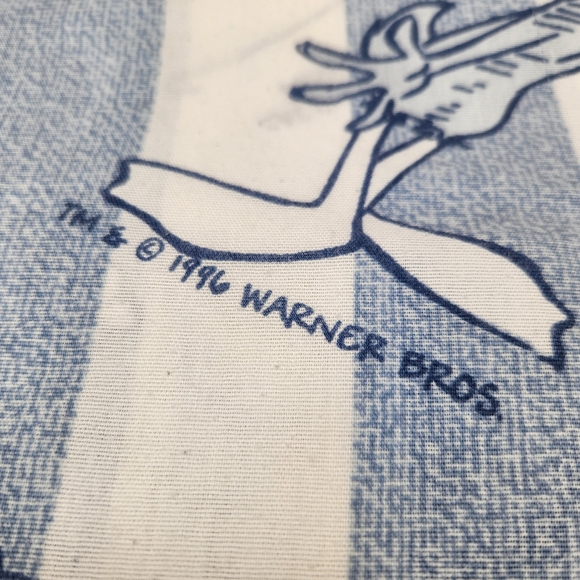 Vintage Looney Tunes Twin Flat Sheet 90s Bedding Fabric Material - Picture 2 of 3